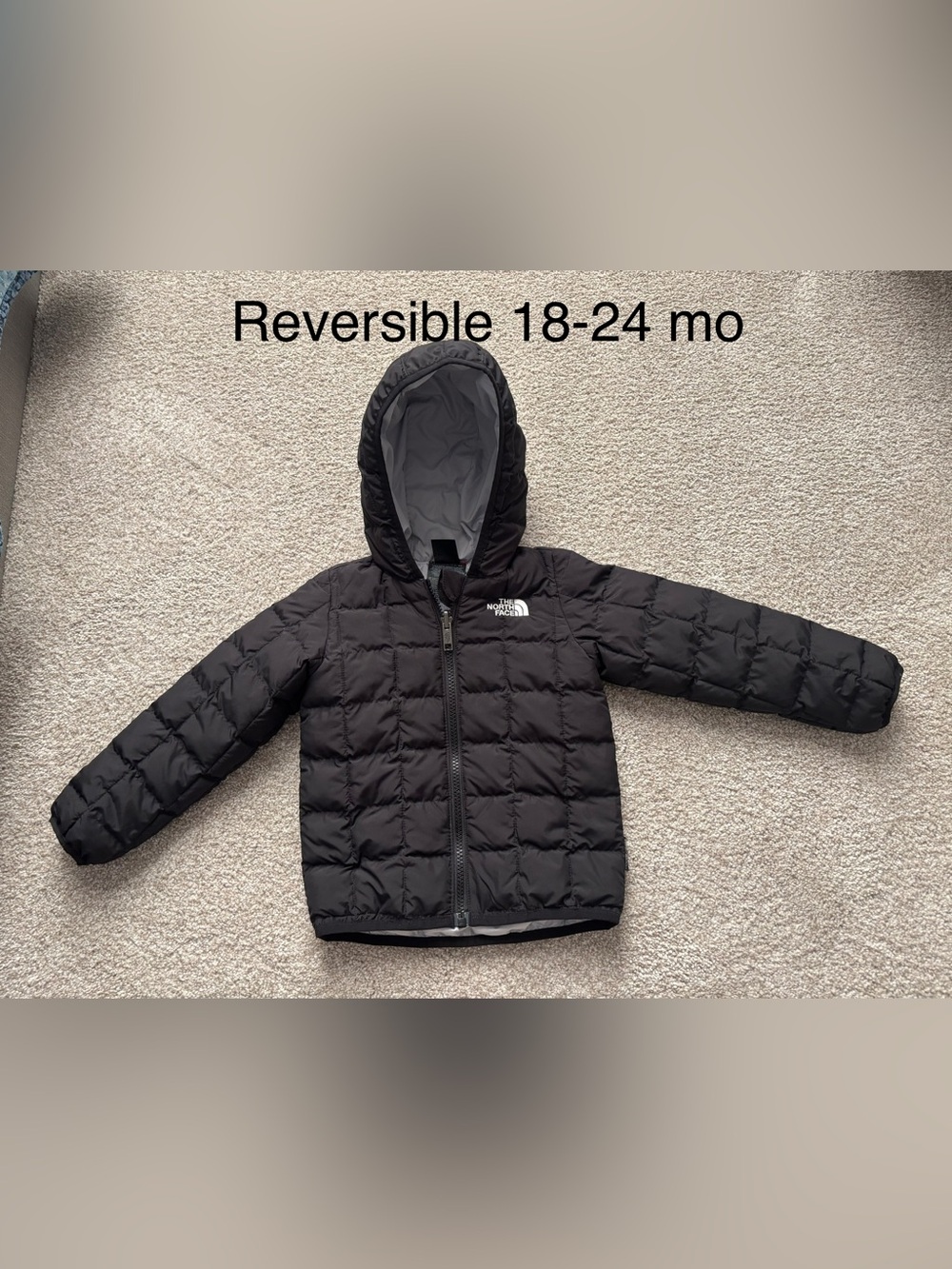 Toddler The North Face Kids Reversible Puffer Jacket - Black 18-24 months